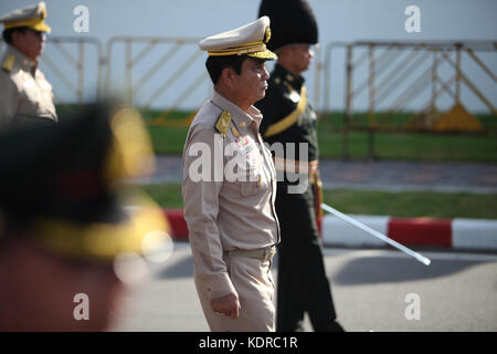 Thailand. 15th Oct, 2017. Prime Minister Prayuth Chan-ocha took part in the rehearsal of the procession which will carry the golden urn of His Majesty the late King Bhumibol Adulyadej the crematorium at Sanam Luang. bangkok, on October 15th, 2017. Credit: Panupong Changchai/Pacific Press/Alamy Live News Stock Photo