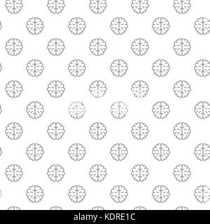 Unique brain seamless pattern with various icons and symbols on white background flat vector illustration Stock Vector