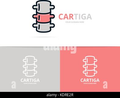 Unique backbone and spine logo design template. Unique anatomy and medicine logotype design template. Stock Vector
