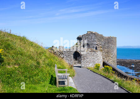 Castle ruins in Aberystwyth Ceredigion Wales UK Stock Photo