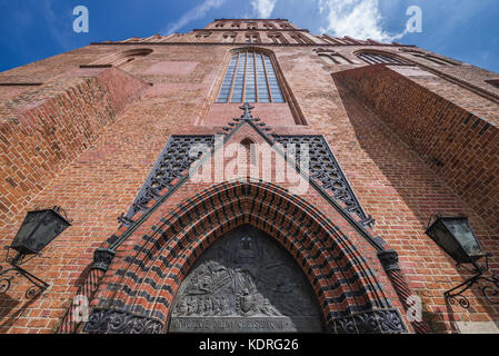 Front facade of Cathedral Basilica of St James the Apostle in Szczecin, West Pomerania Province in Poland Stock Photo