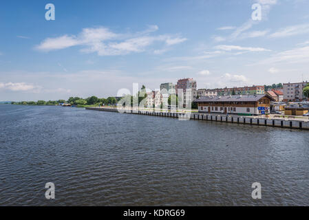 Regalica - east arm of Oder River in Gryfino town (on the right), West ...