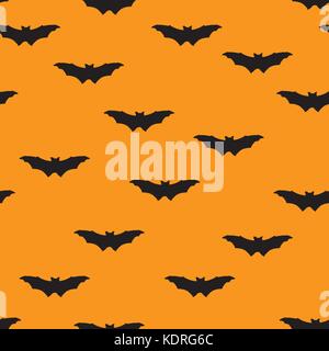 Halloween seamless pattern. Holiday background with flying bat Stock Vector