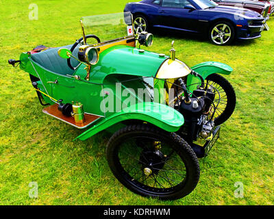 British racing green Morgan 3 wheeler Stock Photo