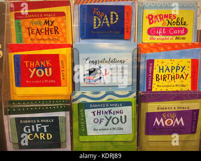 Barnes Noble Prepaid Gift Cards Display Usa Stock Photo