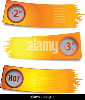 Set of Three Colorful Bright Horizontal Paper Cut Out Headers or Banners with Abstract Creative Design Element for Web - Template Illustration, Vector Stock Vector