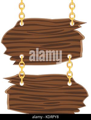 Two boards on golden chain Stock Vector