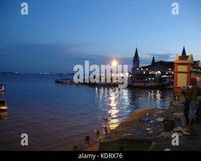 Beautiful view from acai market in Belem, Brazil, overlooking ver-o-peso market Stock Photo