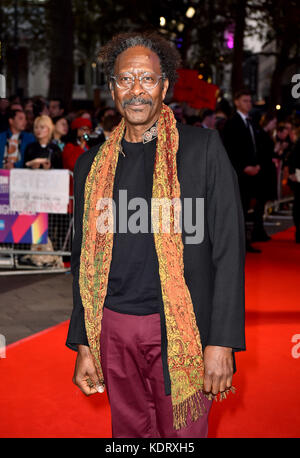 Clarke Peters attending the premiere of Three Billboards Outside Ebbing, Missouri at the closing gala of the BFI London Film Festival, at the Odeon Leicester Square, London. Stock Photo