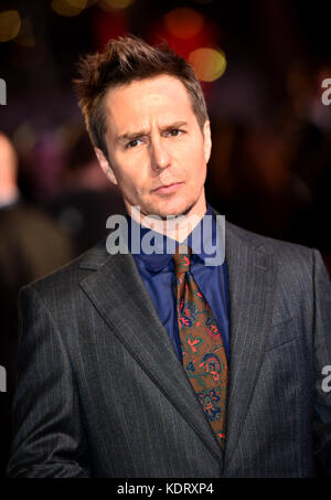 Sam Rockwell attending the premiere of Three Billboards Outside Ebbing, Missouri at the closing gala of the BFI London Film Festival, at the Odeon Leicester Square, London. Stock Photo