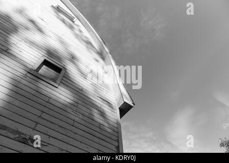 Old Barn Gabled End in Black and White Stock Photo