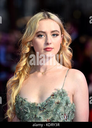 Kathryn Newton attending the premiere of Three Billboards Outside Ebbing, Missouri at the closing gala of the BFI London Film Festival, at the Odeon Leicester Square, London. Stock Photo