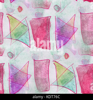 seamless Colour figures watercolor artist wallpaper modern textu Stock Photo