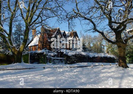 Southborough Common in Snow Stock Photo