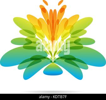 Abstract fantasy flower icon on white background Stock Vector