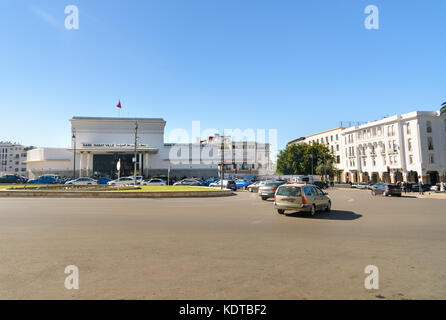 Rabat, Morocco - Jan 17, 2017: Railway Station Rabat Ville is the main train station in Rabat Stock Photo