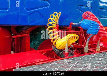 Trailer connection of articulated lorry Stock Photo 