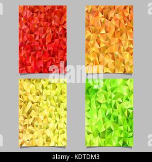 Geometric abstract chaotic triangle pattern page template set - vector stationery background designs from triangles Stock Vector