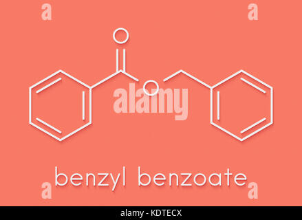 Benzyl benzoate drug molecule. Used as acaricide, scabicide, etc.  Skeletal formula. Stock Photo