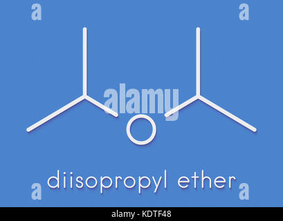 Diisopropyl ether chemical solvent molecule. Stylized skeletal formula ...