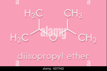 Diisopropyl ether chemical solvent molecule. Skeletal formula. Stock Photo