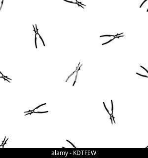 Metal welder pliers pattern seamless black Stock Vector
