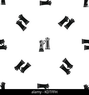 Heat resistant gloves for welding pattern seamless black Stock Vector