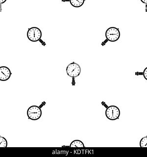 Manometer or pressure gauge pattern seamless black Stock Vector