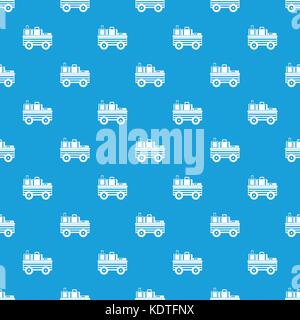 Service cart with luggage pattern seamless blue Stock Vector