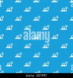 Luggage weighing pattern seamless blue Stock Vector