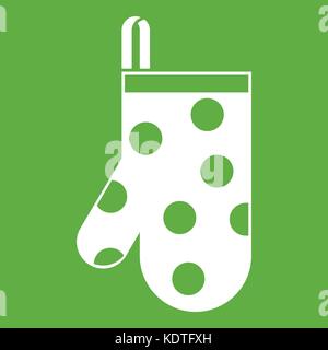 Kitchen glove icon green Stock Vector