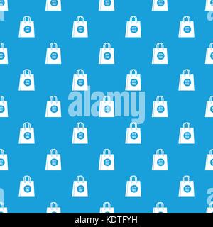Duty free shopping bag pattern seamless blue Stock Vector
