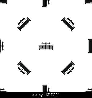 Plumbing valve pattern seamless black Stock Vector