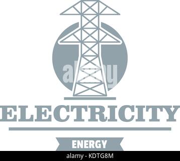 Power station logo, simple gray style Stock Vector
