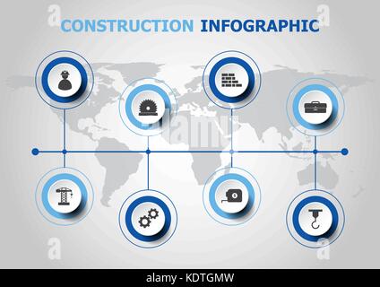 Infographic design with construction icons, stock vector Stock Vector