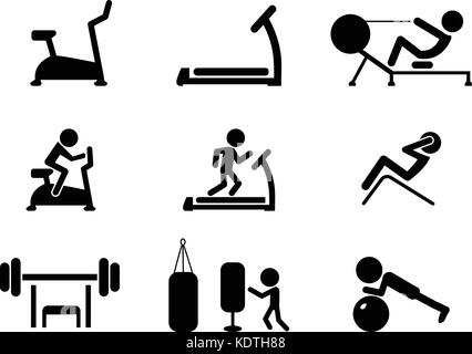 Man Athletic Gym Gymnasium Body Exercise Workout Pictogram Stock Vector ...