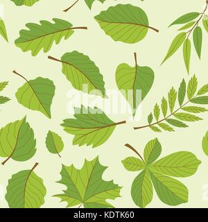 Leaves pattern - seamless modern material design background Stock Vector