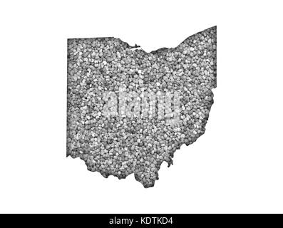 Map of Ohio on poppy seeds Stock Photo