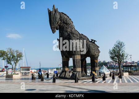 CANAKKALE, TURKEY - AUGUST 14, 2017: The Trojan Horse in the city of Canakkale, Turkey. Stock Photo