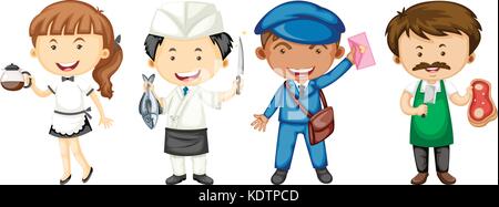 People doing different jobs illustration Stock Vector