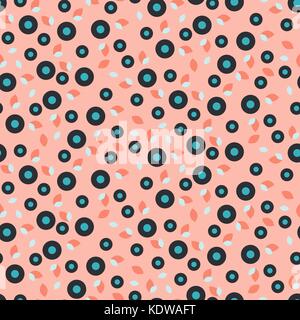 Millefleurs small dense pink purple seamless pattern. Stock Vector