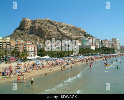 Postiguet Beach, Alicante, Alicante Province, Spain Stock Photo