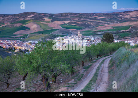 Alhama de Granada at dusk, Andalucia, Spain Stock Photo