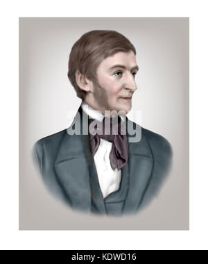 Ralph Waldo Emerson, 1803 - 1882, American Essayist, Lecturer, Poet Stock Photo