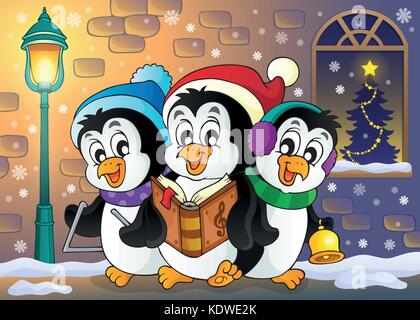 Christmas penguins theme image 5 - eps10 vector illustration. Stock Vector