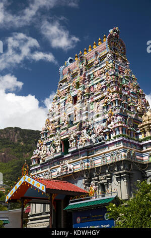 The Seychelles, Mahe, Victoria, Quincy Street, Arul  Mihu Sri Navasakthi Vinayagar Thunai Hindu Kovil Sangam, temple Stock Photo