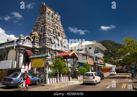 The Seychelles, Mahe, Victoria, Quincy Street, Sri Navasakthi Vinayagar Hindu temple Stock Photo