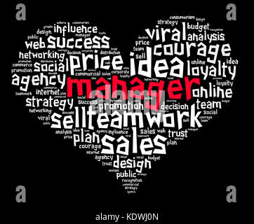 Manager word cloud concept over white background Stock Photo