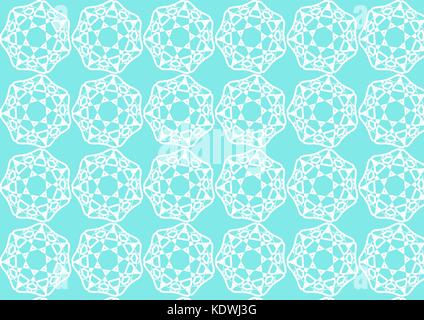 small white snowflake blue background pattern Stock Vector