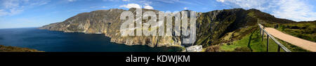 Slieve League, sliabh league, sliabh liag, Sea Cliffs, Donega,landscape, seascape, panorama, panoramic, 600m high, Atlantic ocean, Wild Atlantic Way,  Stock Photo